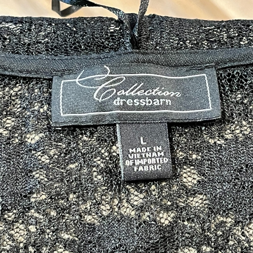 Dressbarn Collection Elegant Black Lace Sequin Cropped Jacket - Size Large - Picture 8 of 11